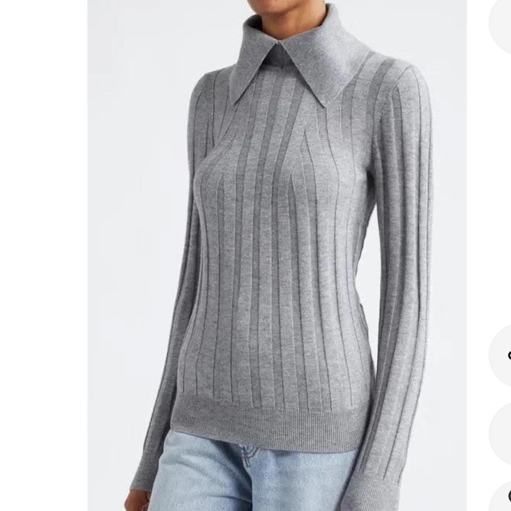 Reiss Women's Ribbed Gray Sweater